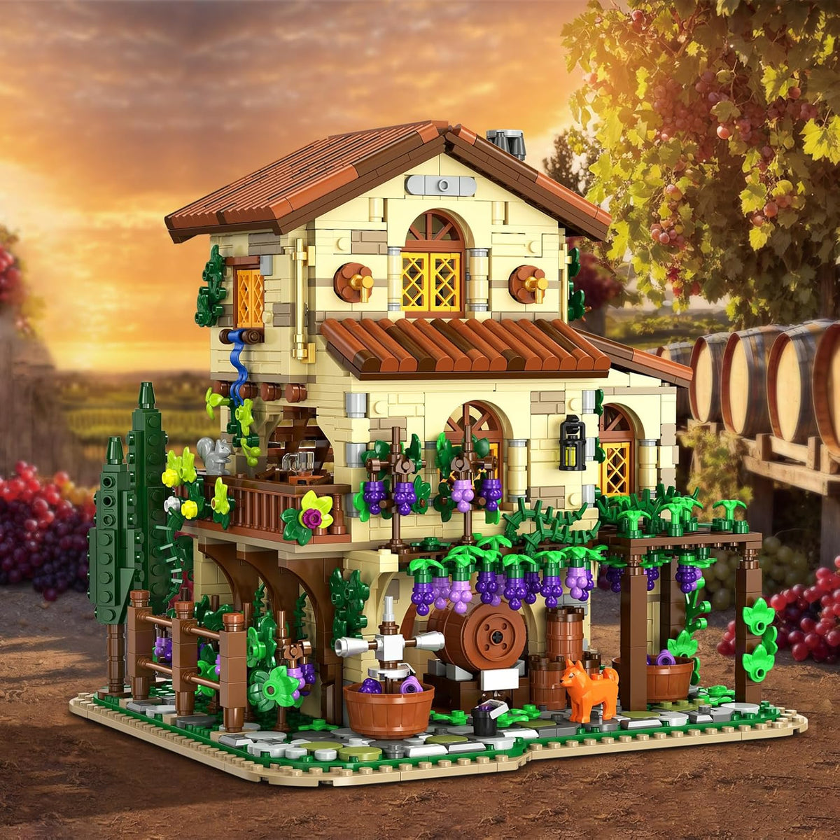 INSOON Winery Chateau House Building Set with Lights SC005