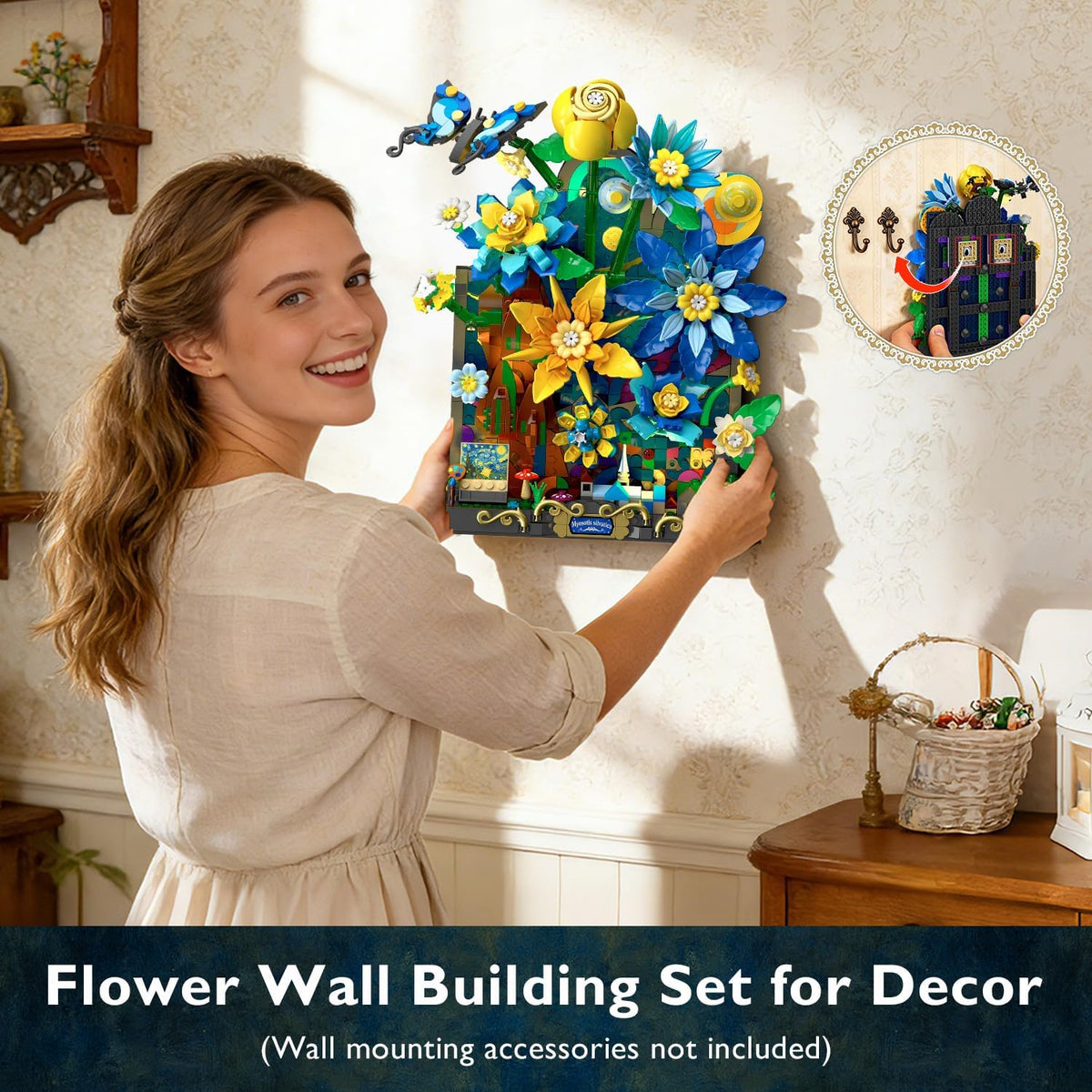 INSOON Starry Night Flower Wall Building Set with Lights HG1072