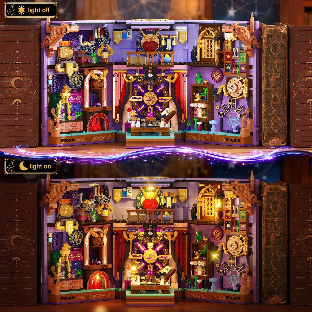 INSOON Upgraded Mystic Divination Book Nook Building Set with Rechargeable Lights SC9974