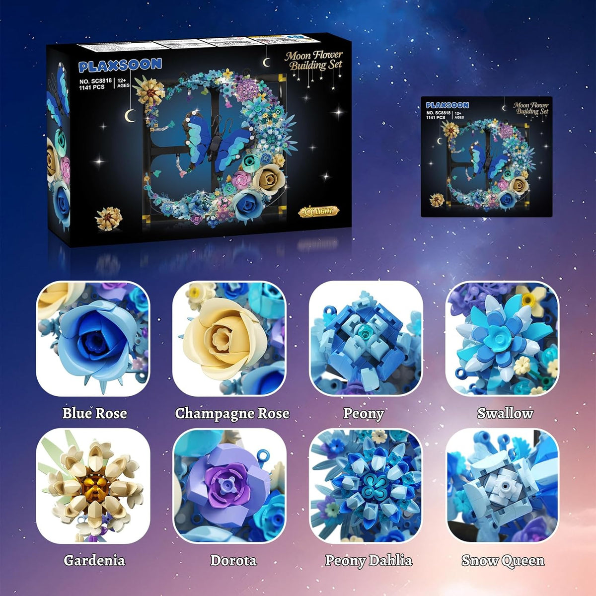 INSOON Moon Flower Building Set with Lights SC8818