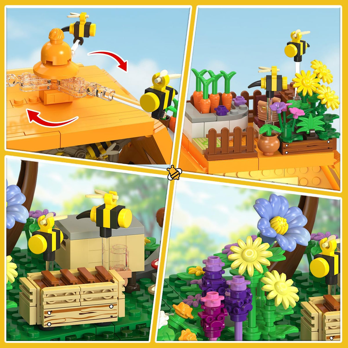 INSOON Bee Farm House Building Set with Light SC8825
