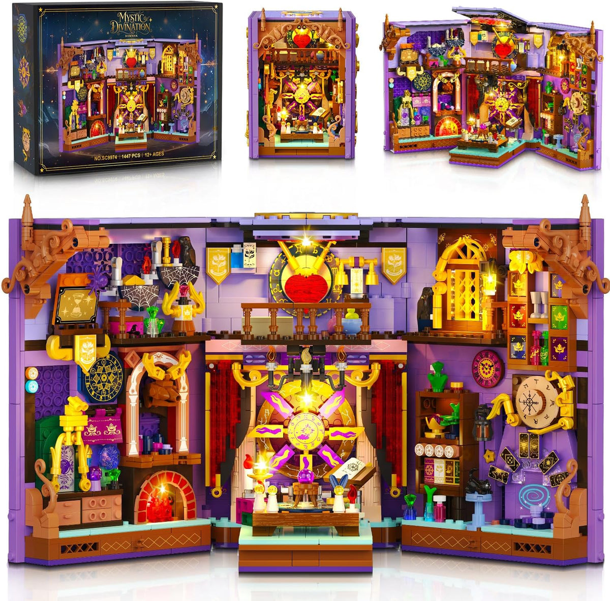 INSOON Upgraded Mystic Divination Book Nook Building Set with Rechargeable Lights SC9974