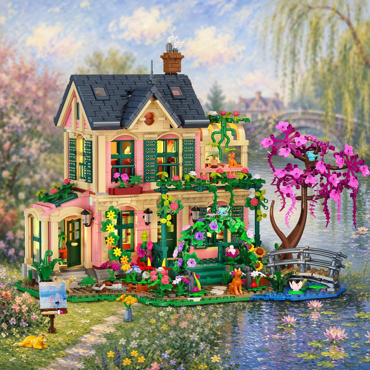 INSOON Artist Garden House Building Set with Lights SC8841