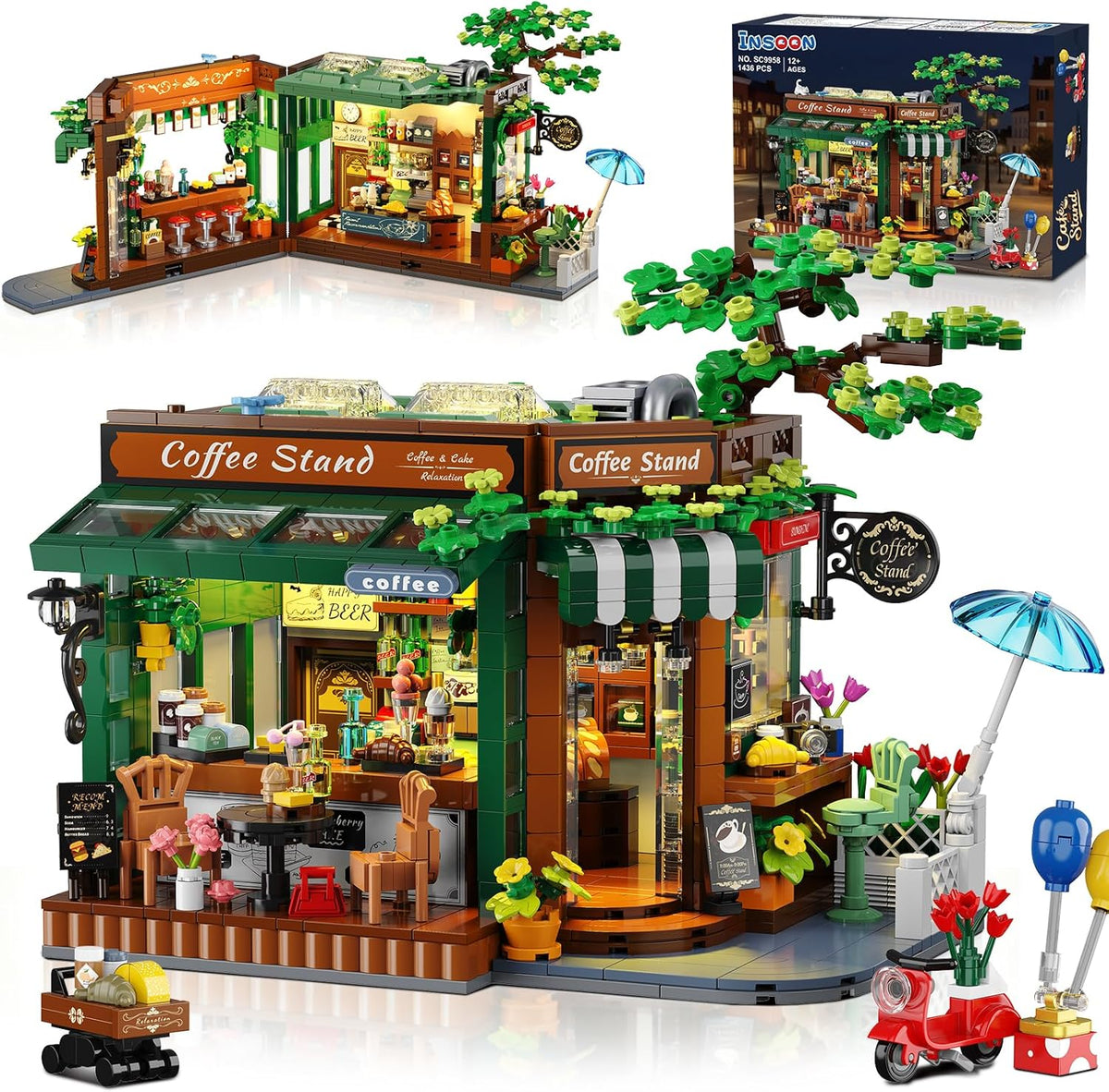 INSOON City Street Café House Building Set with Lights SC9958