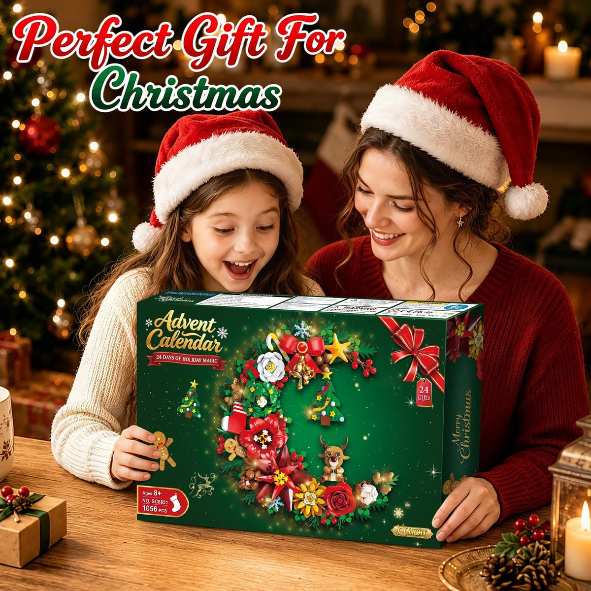 INSOON Advent Calendar 2026 Christmas Moon Wreath Building Set with Light SC8851