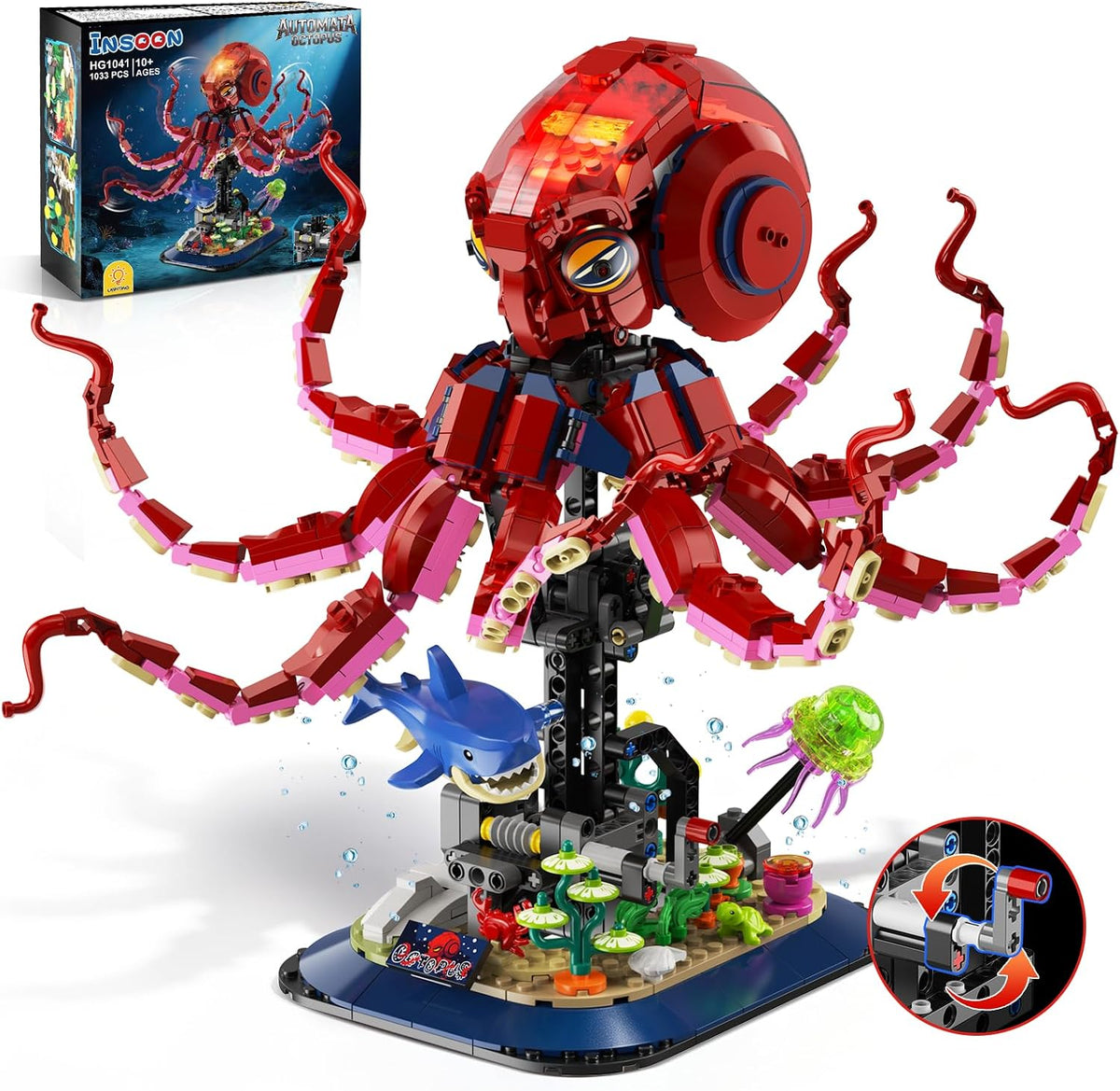 INSOON Mechanical Octopus Building Set with Lights HG1041