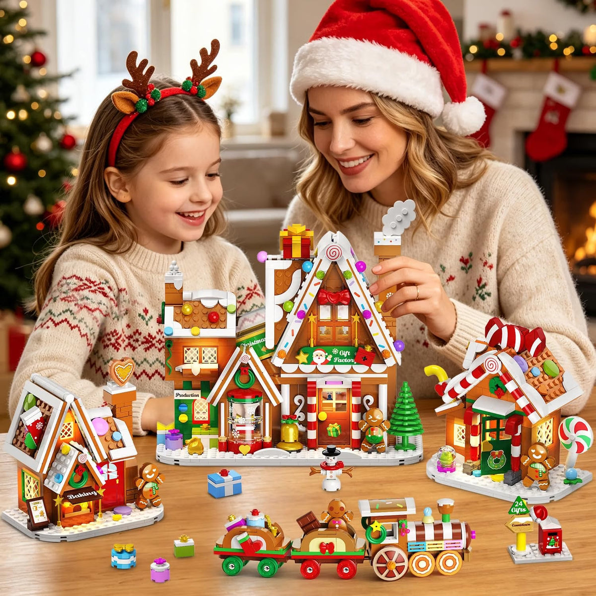 INSOON Christmas Gingerbread House Gift Factory Building Set with Lights SC9972