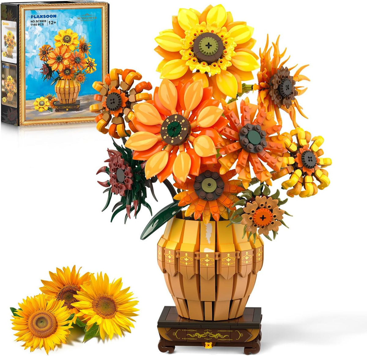 INSOON Sunflower Building Set with Lights Vase Base SC9909