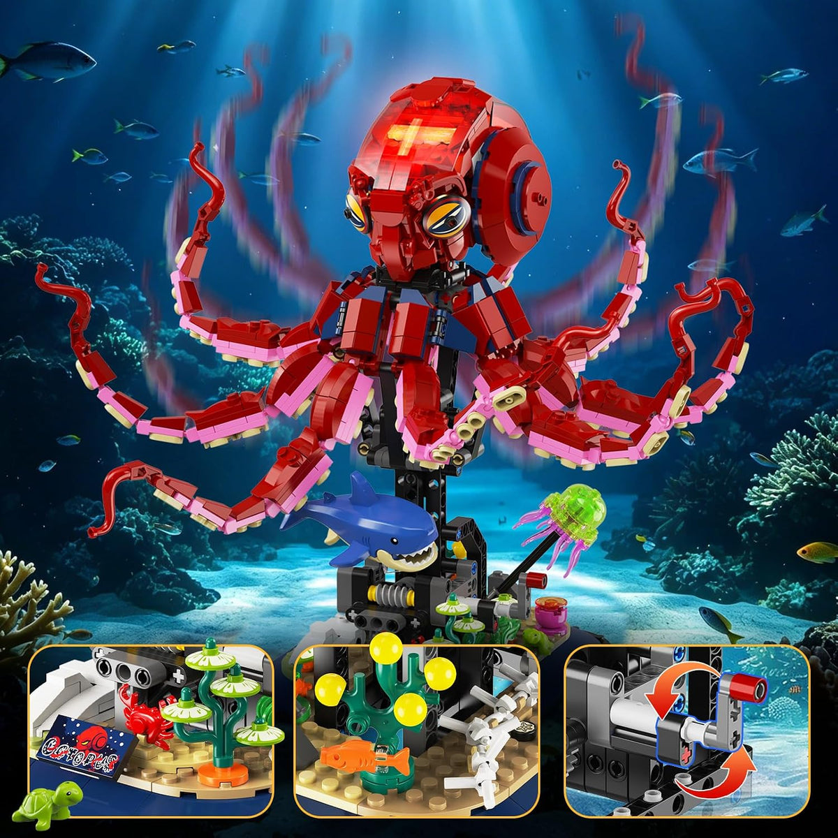 INSOON Mechanical Octopus Building Set with Lights HG1041