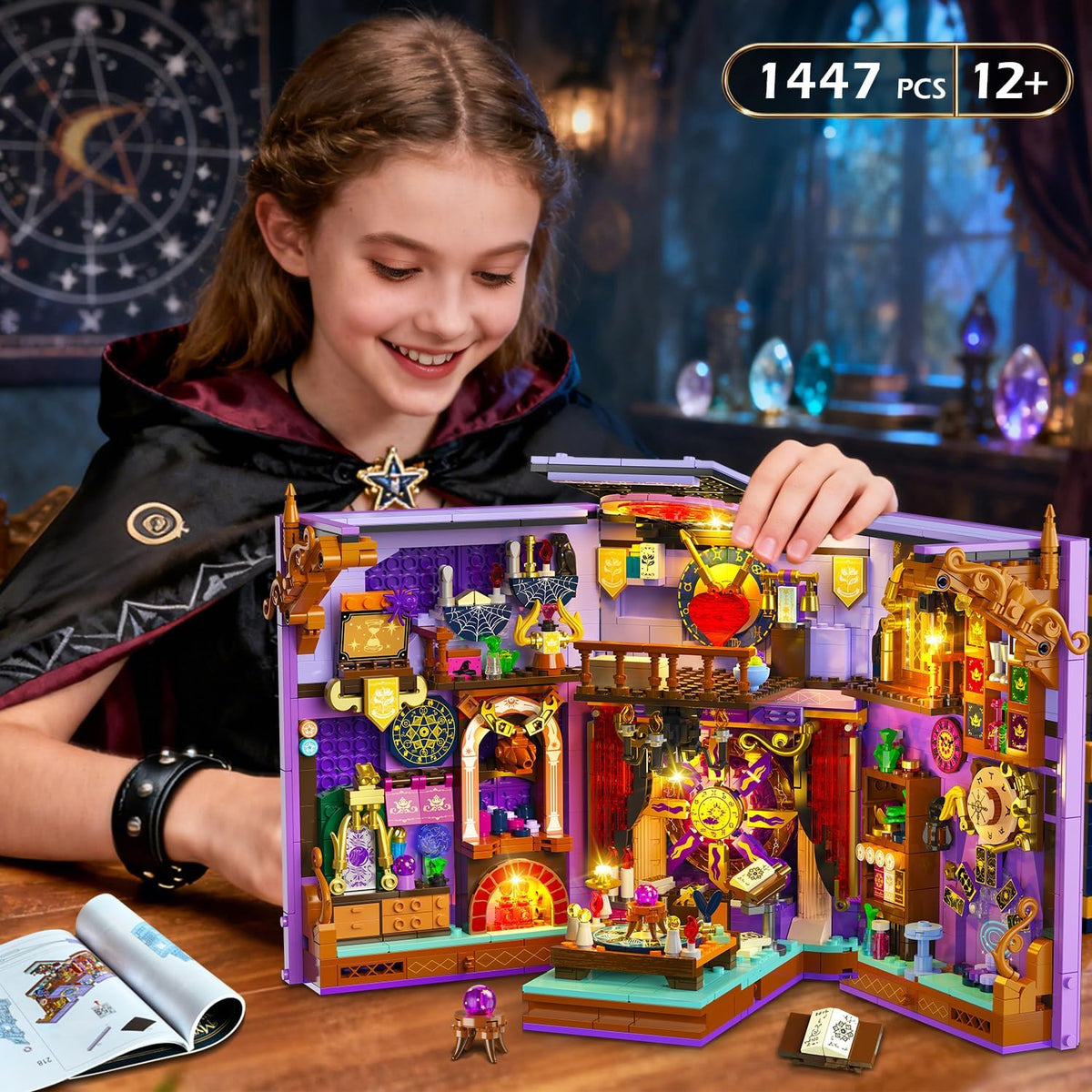 INSOON Upgraded Mystic Divination Book Nook Building Set with Rechargeable Lights SC9974