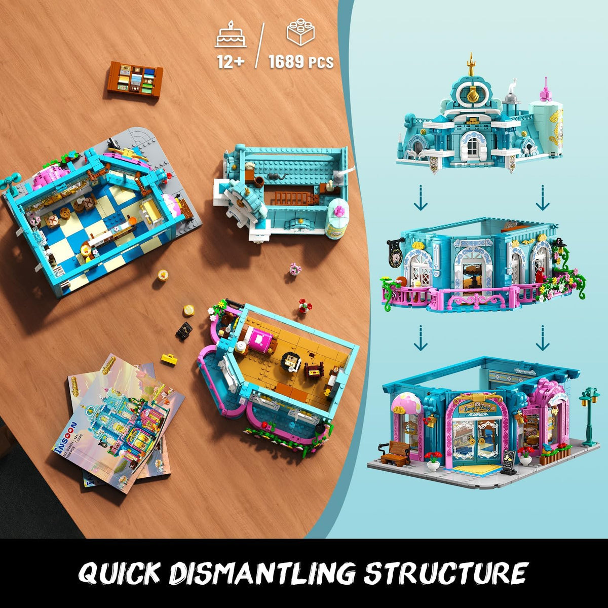 INSOON Dairy Bakery Store Building Set with Lights SC8824