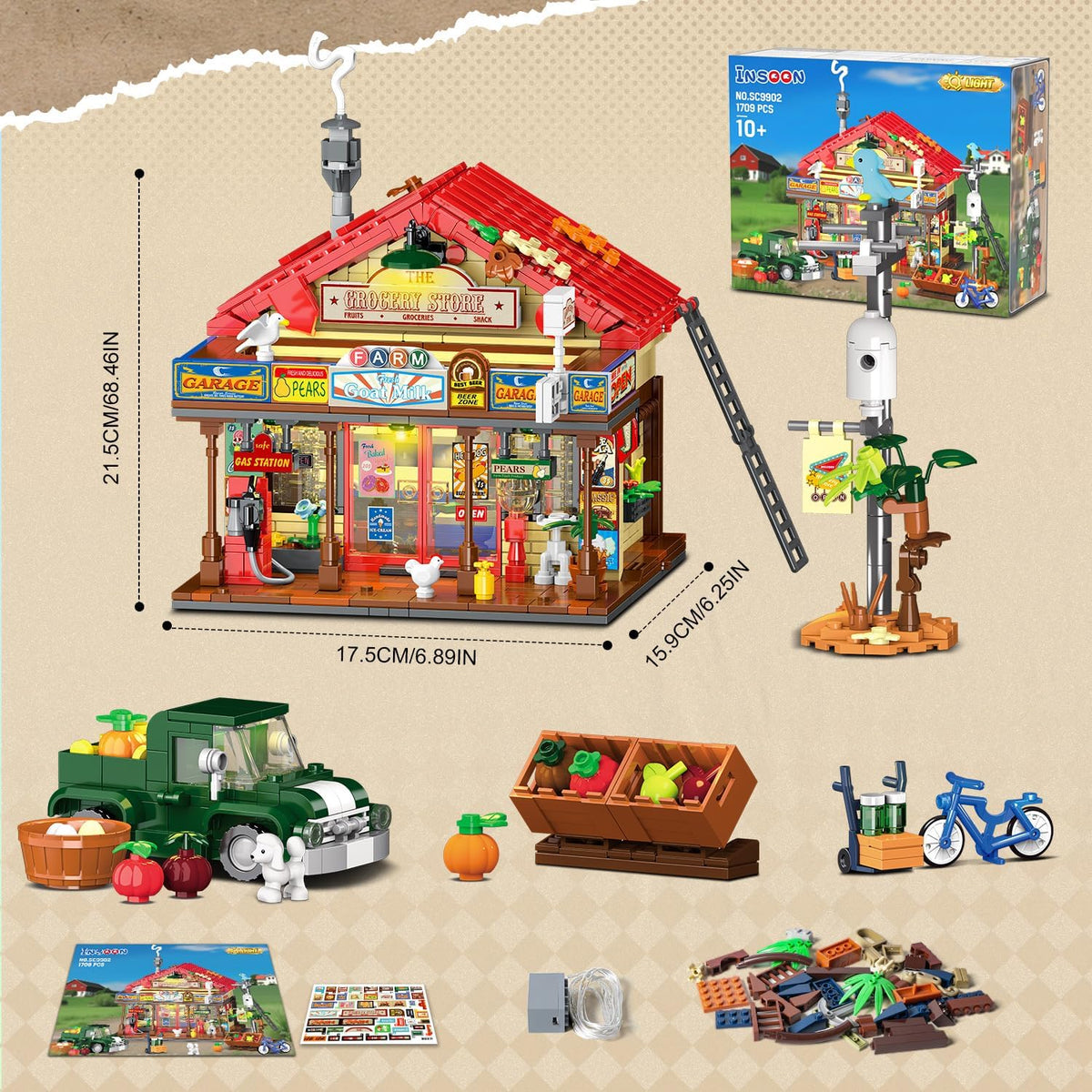 INSOON Country General Store Building Set with Lights SC9902