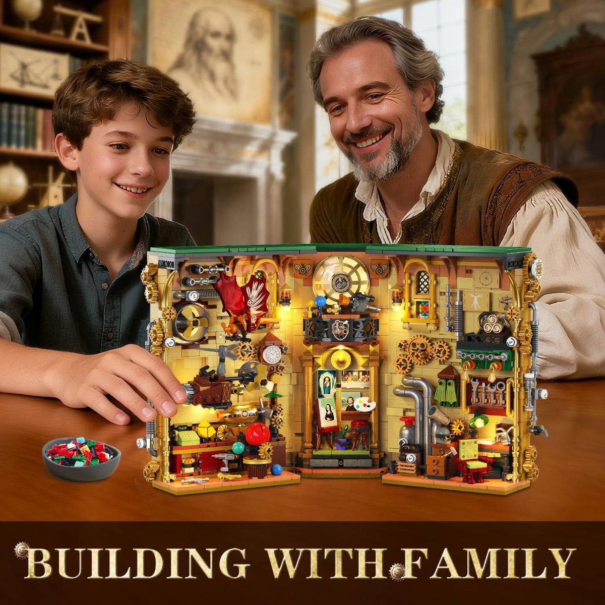 INSOON Steampunk Book Nook Building Set with Lights SC9965