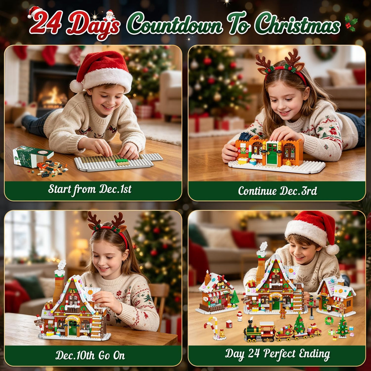 INSOON Advent Calendar 2026 Gingerbread House Mini Building Set with Lights SC9917