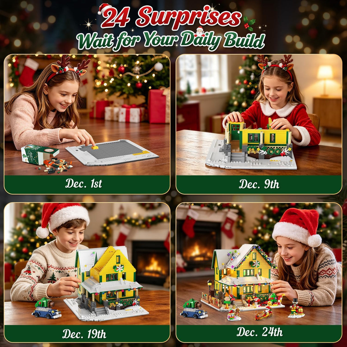 INSOON Advent Calendar 2026 Christmas House Mini Building Set with Lights SC9997