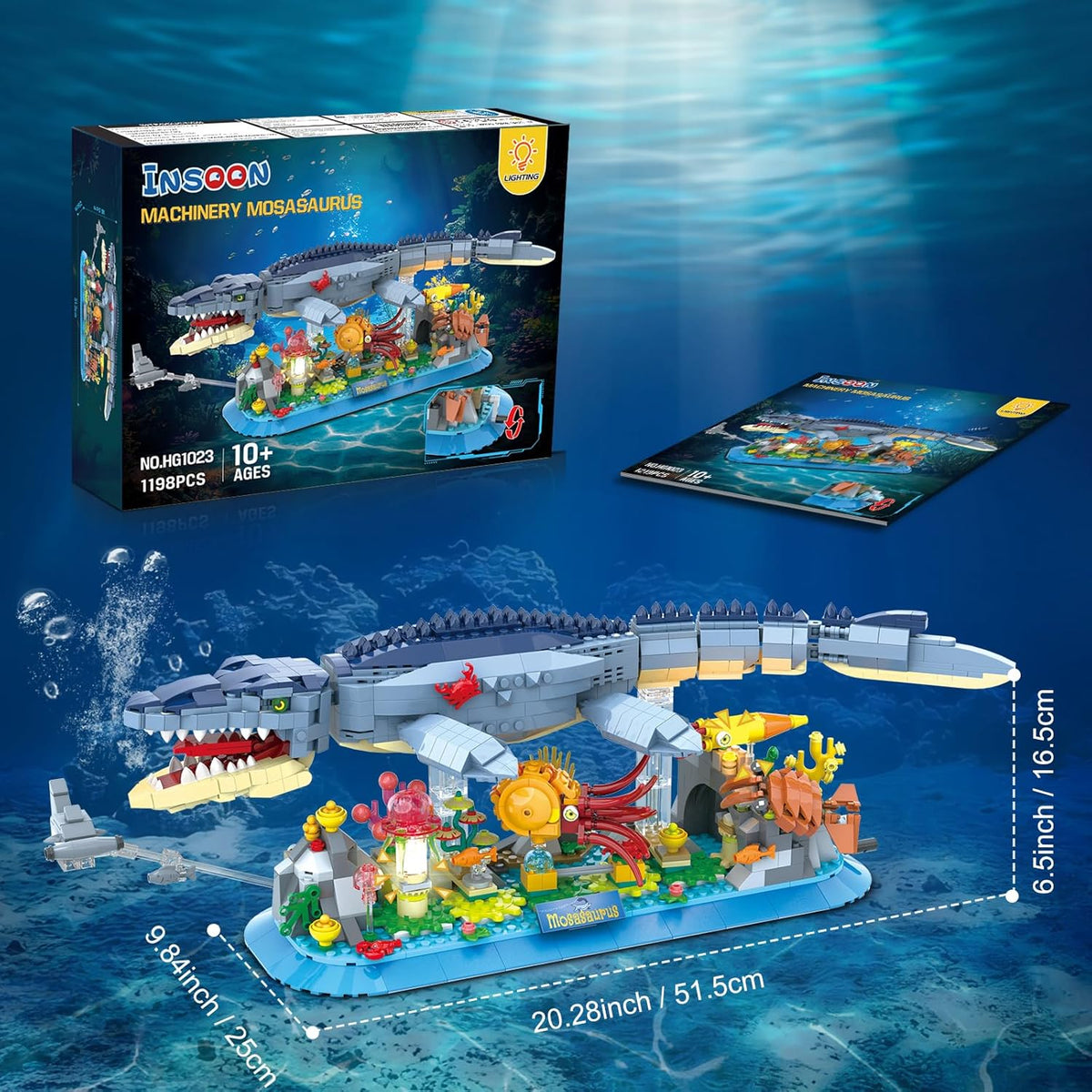 INSOON Mosasaurus Building Set with LED Light HG1023