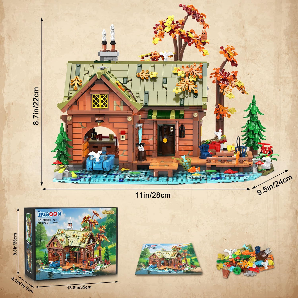 INSOON Overwater Cabin Mini Building Set with Light SC8821