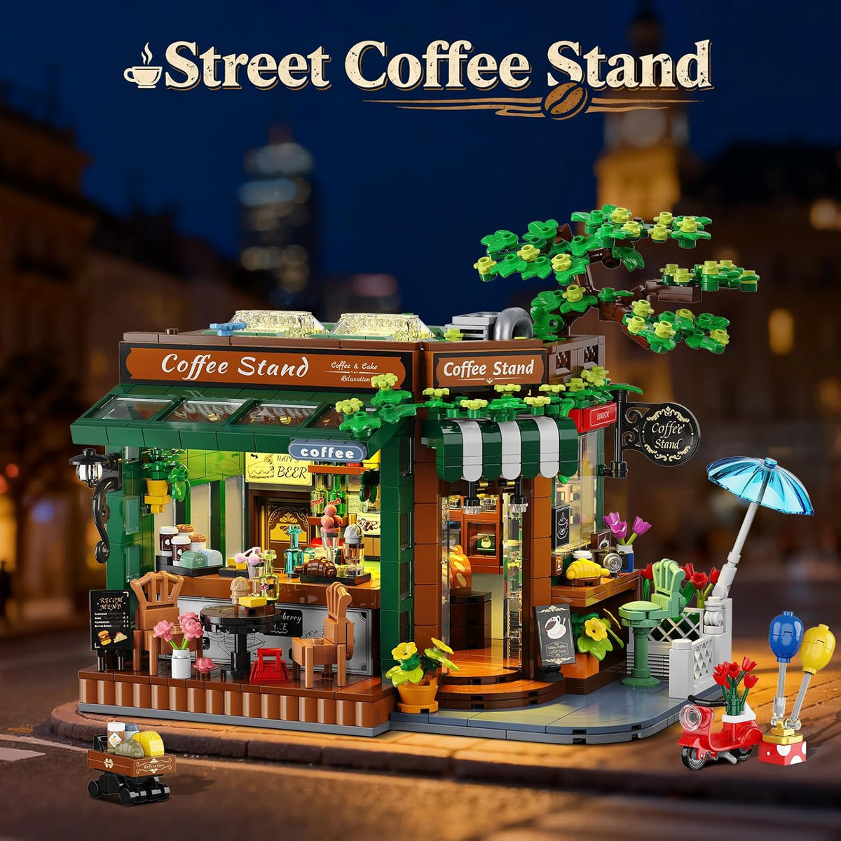 INSOON City Street Café House Building Set with Lights SC9958