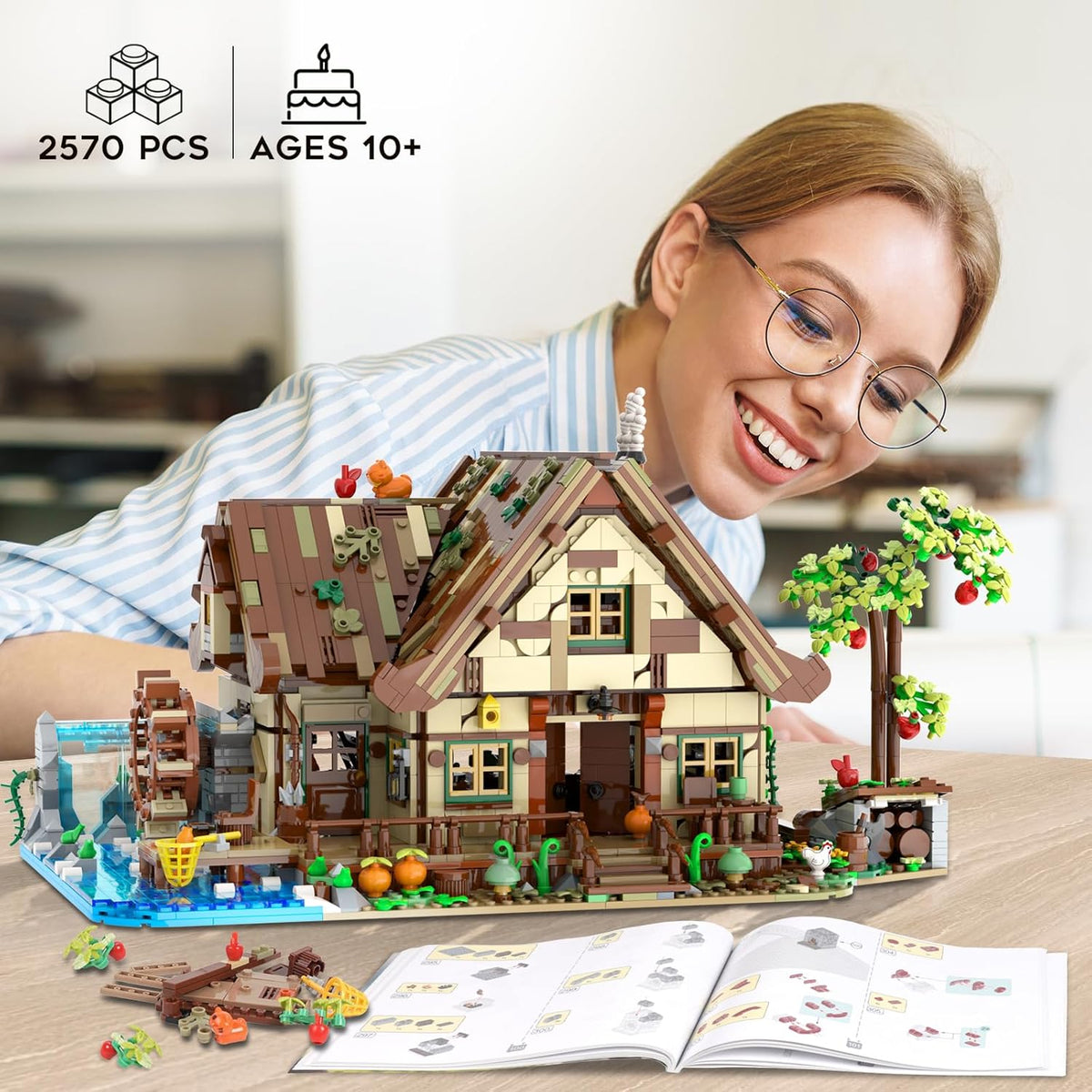 INSOON Wood Cabin Building Set with LED Light 6106