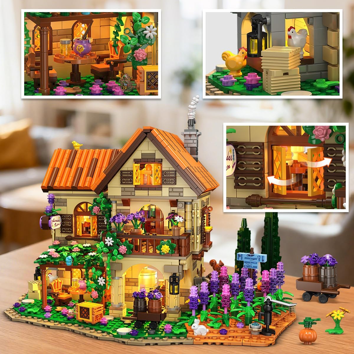 INSOON Lavender Manor House Building Set with Lights SC8847