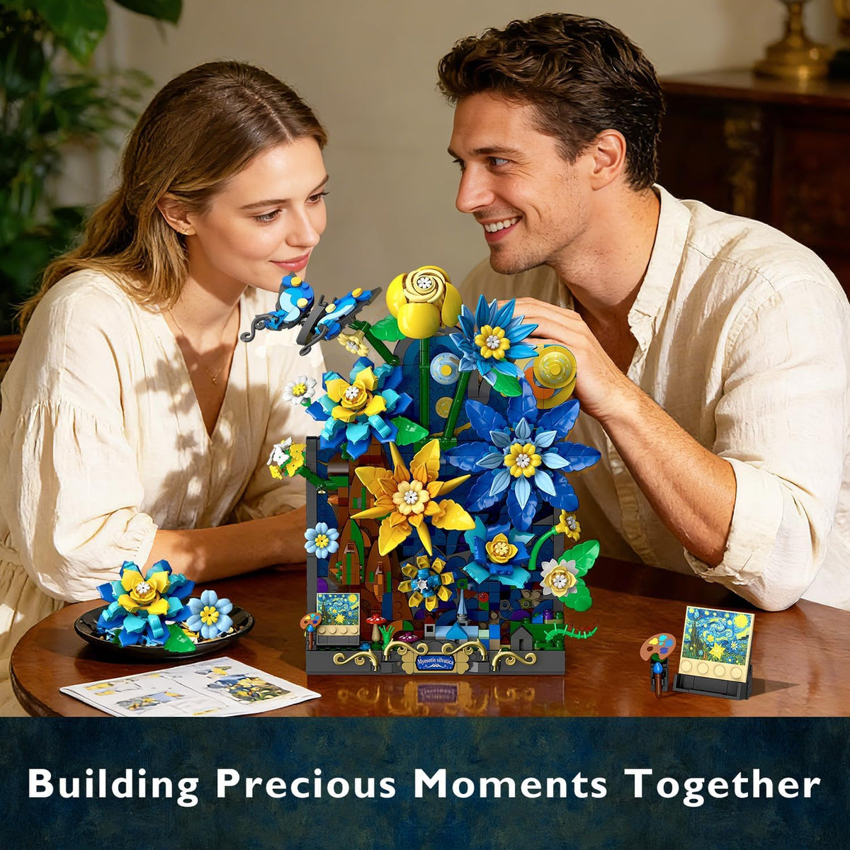 INSOON Starry Night Flower Wall Building Set with Lights HG1072