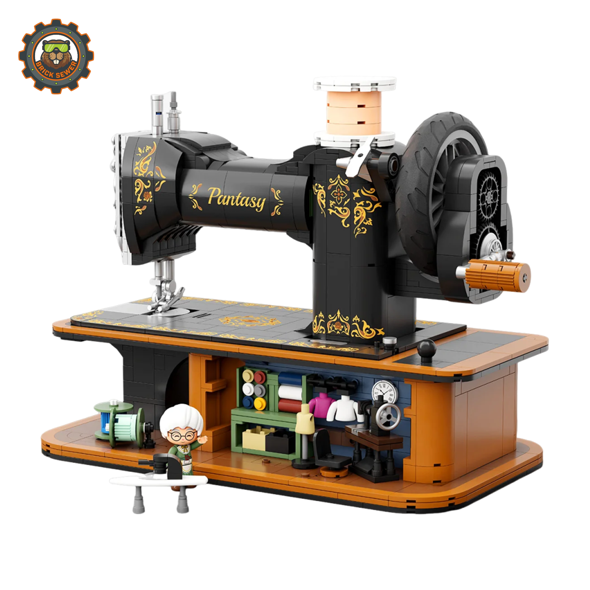 Pantasy Hand Crank Sewing Machine Building Block Set 85028PTS