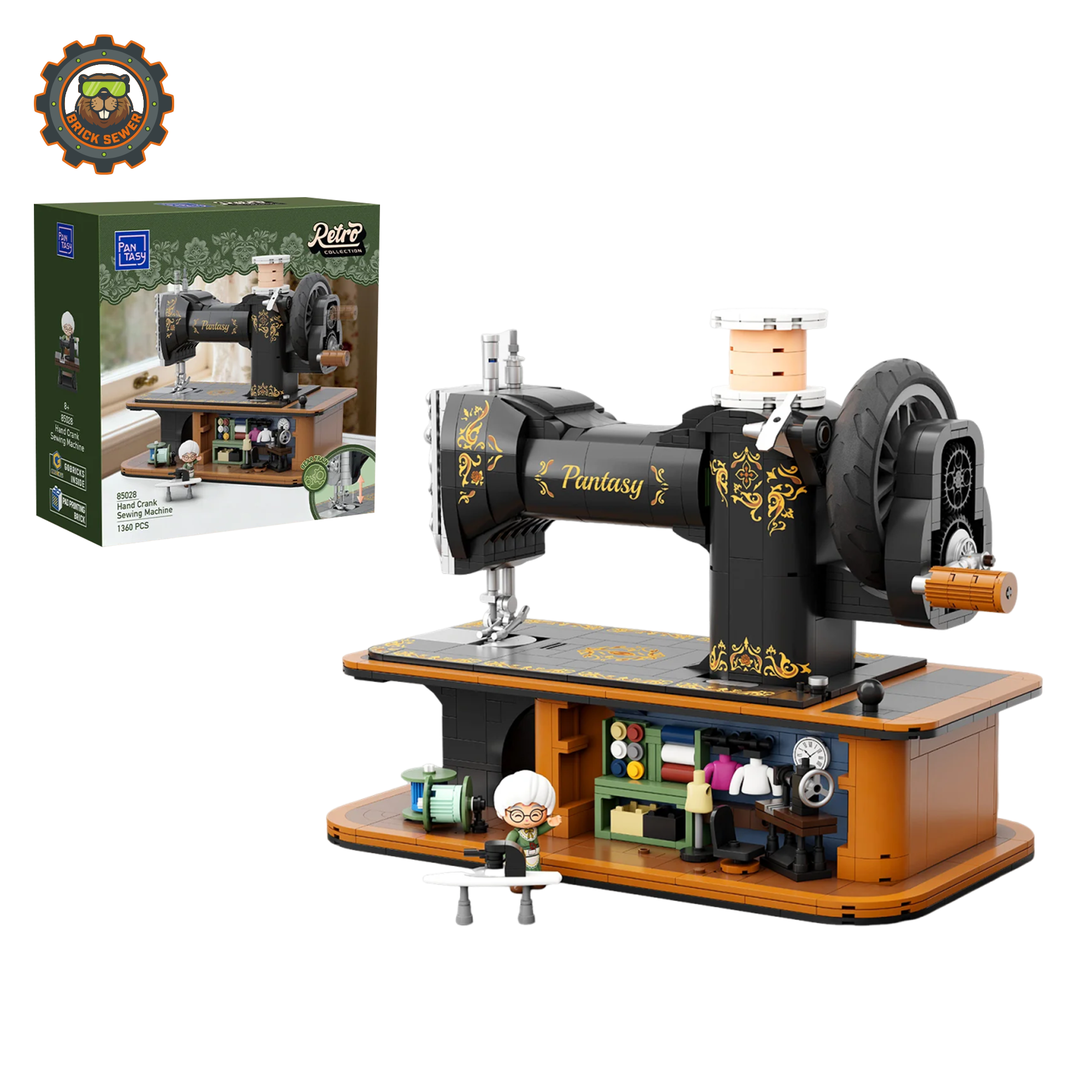 Pantasy Hand Crank Sewing Machine Building Block Set 85028PTS
