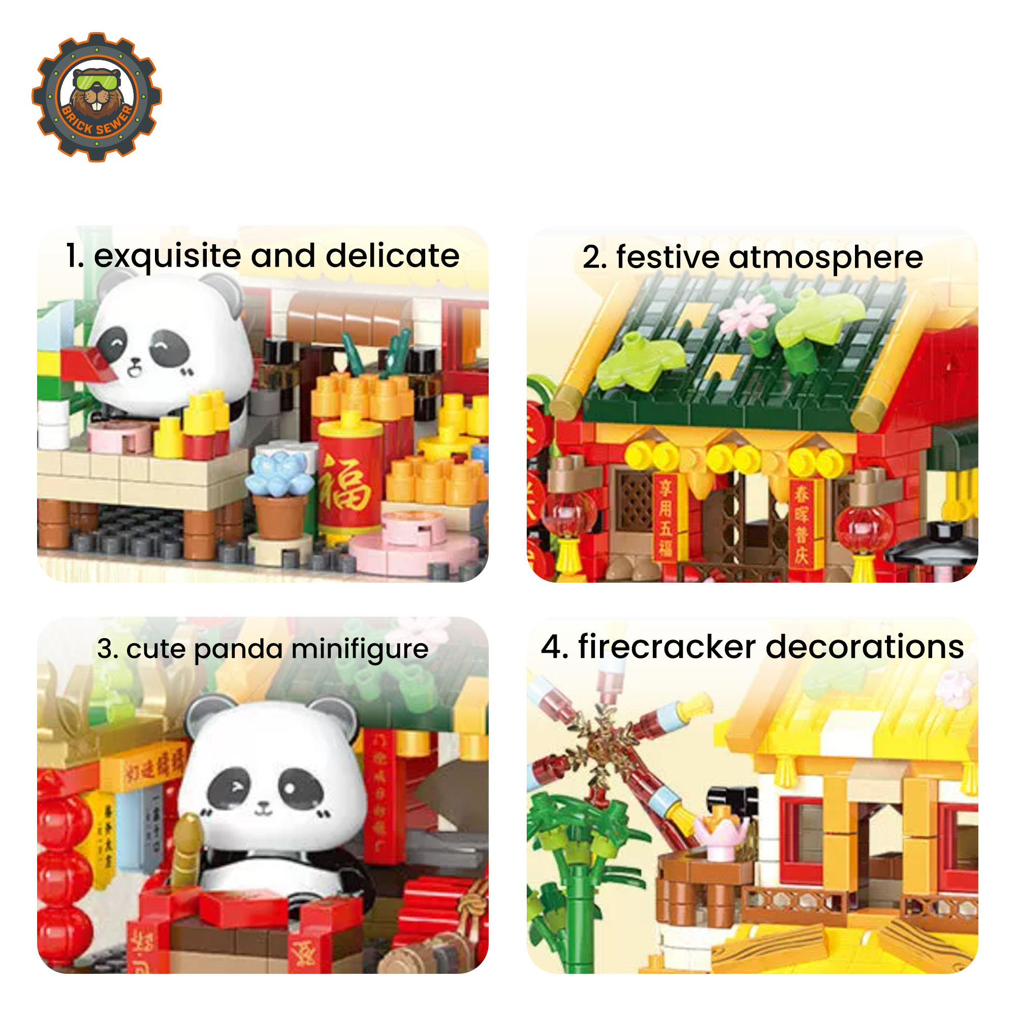 Panda Spring Festival Shop – Mini Building Set (654 PCS)