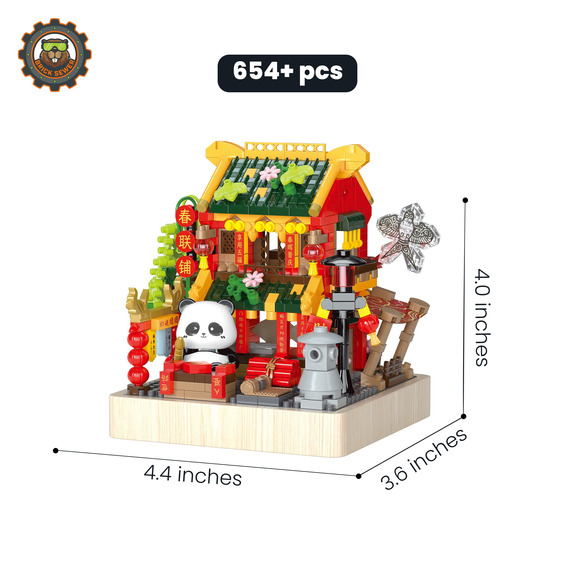 Panda Spring Festival Shop – Mini Building Set (654 PCS)
