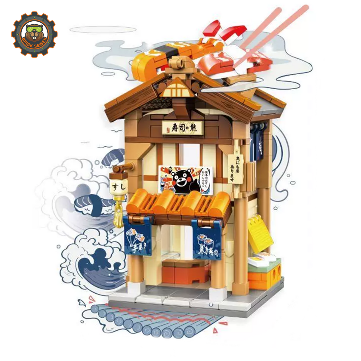 Inbrixx Kumamon Sushi House Mini Building Block Set 880021