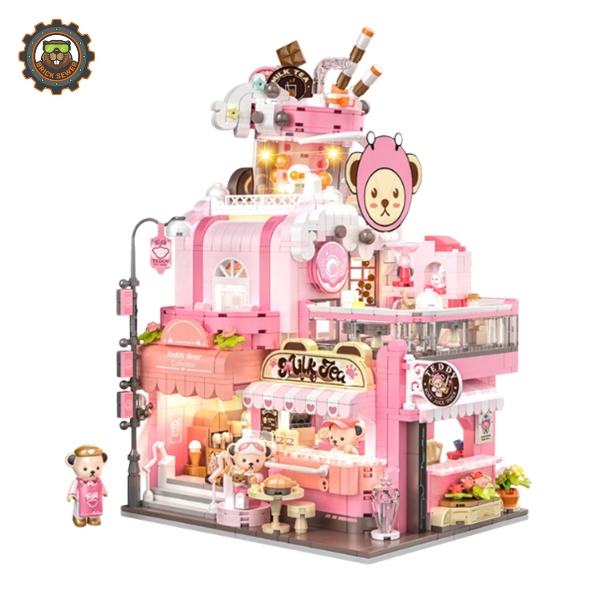 Inbrixx Teddy Bear Milk Tea House Building Block Set 881412
