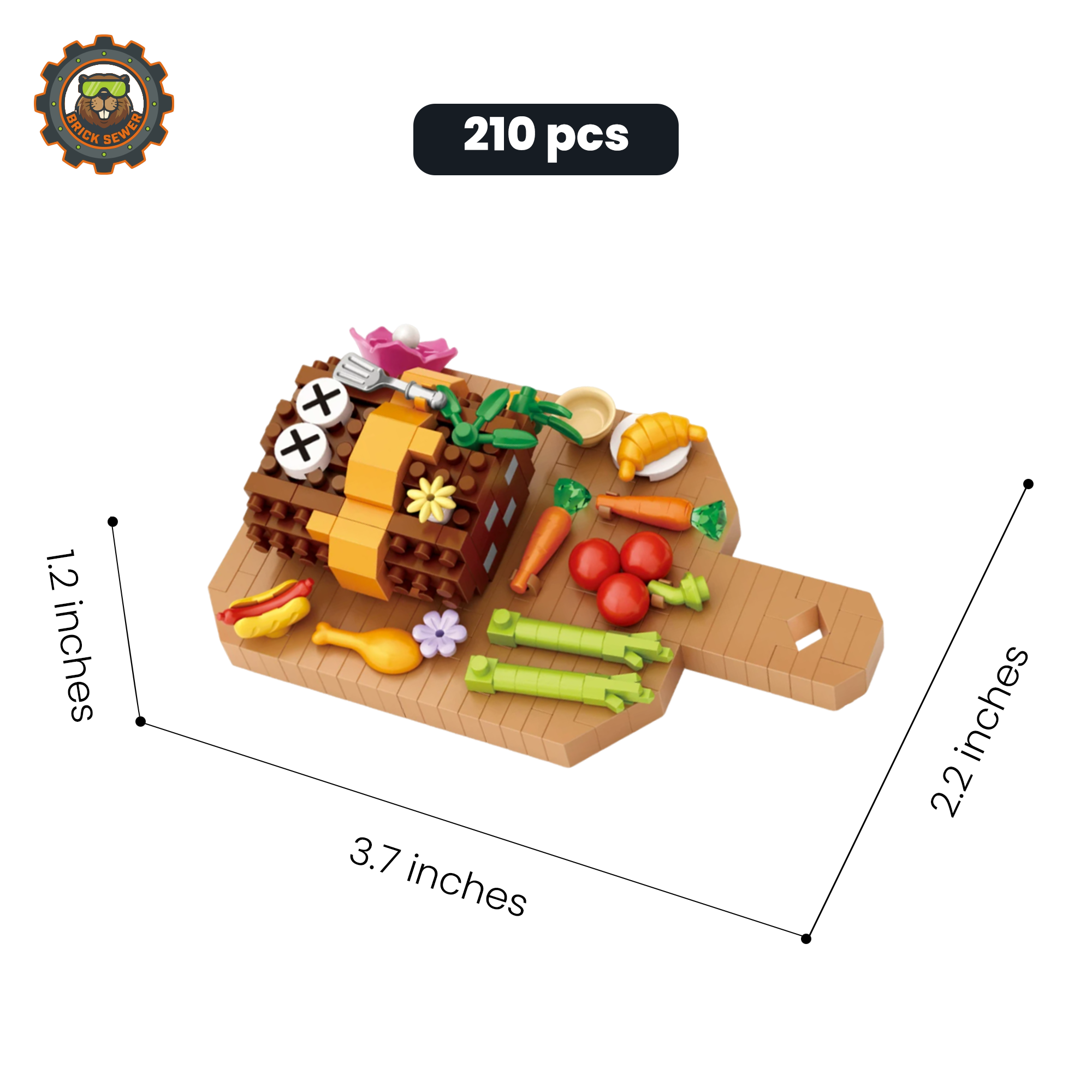 Food-Themed Fridge Magnet Building Block Set