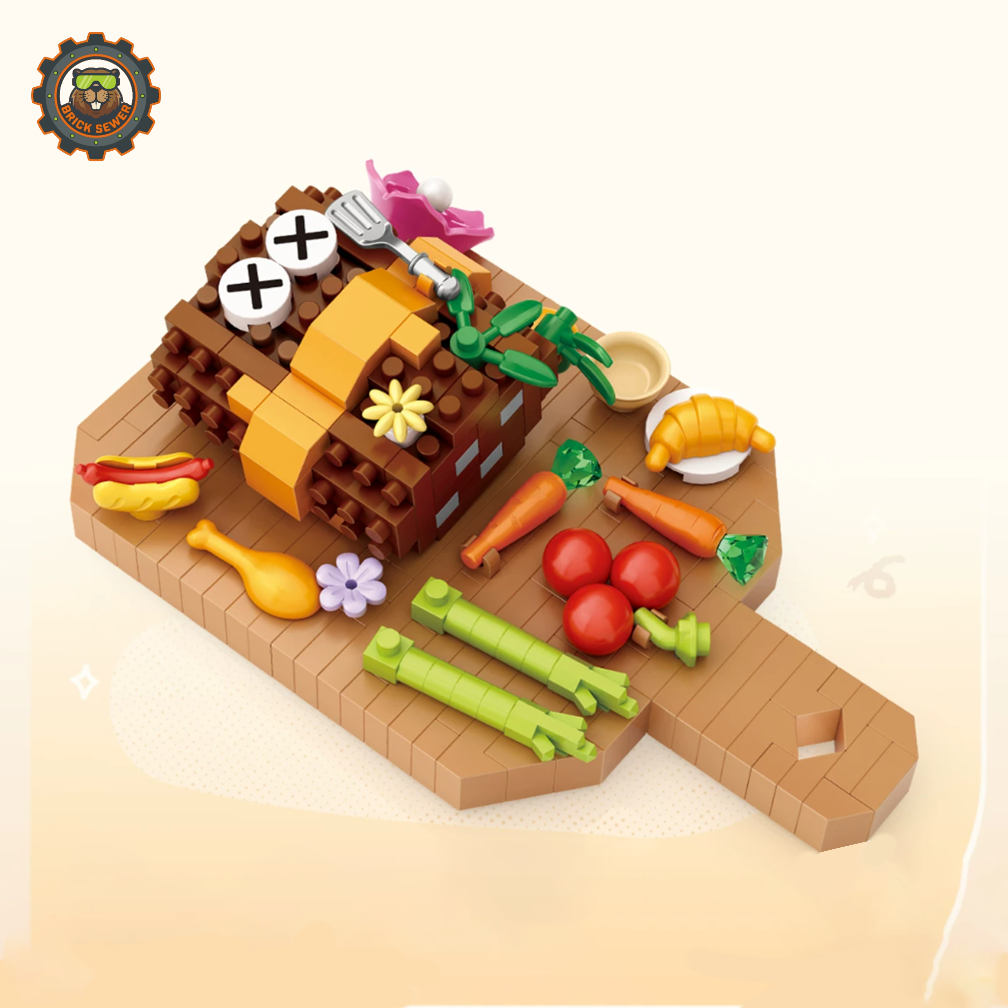 Food-Themed Fridge Magnet Building Block Set