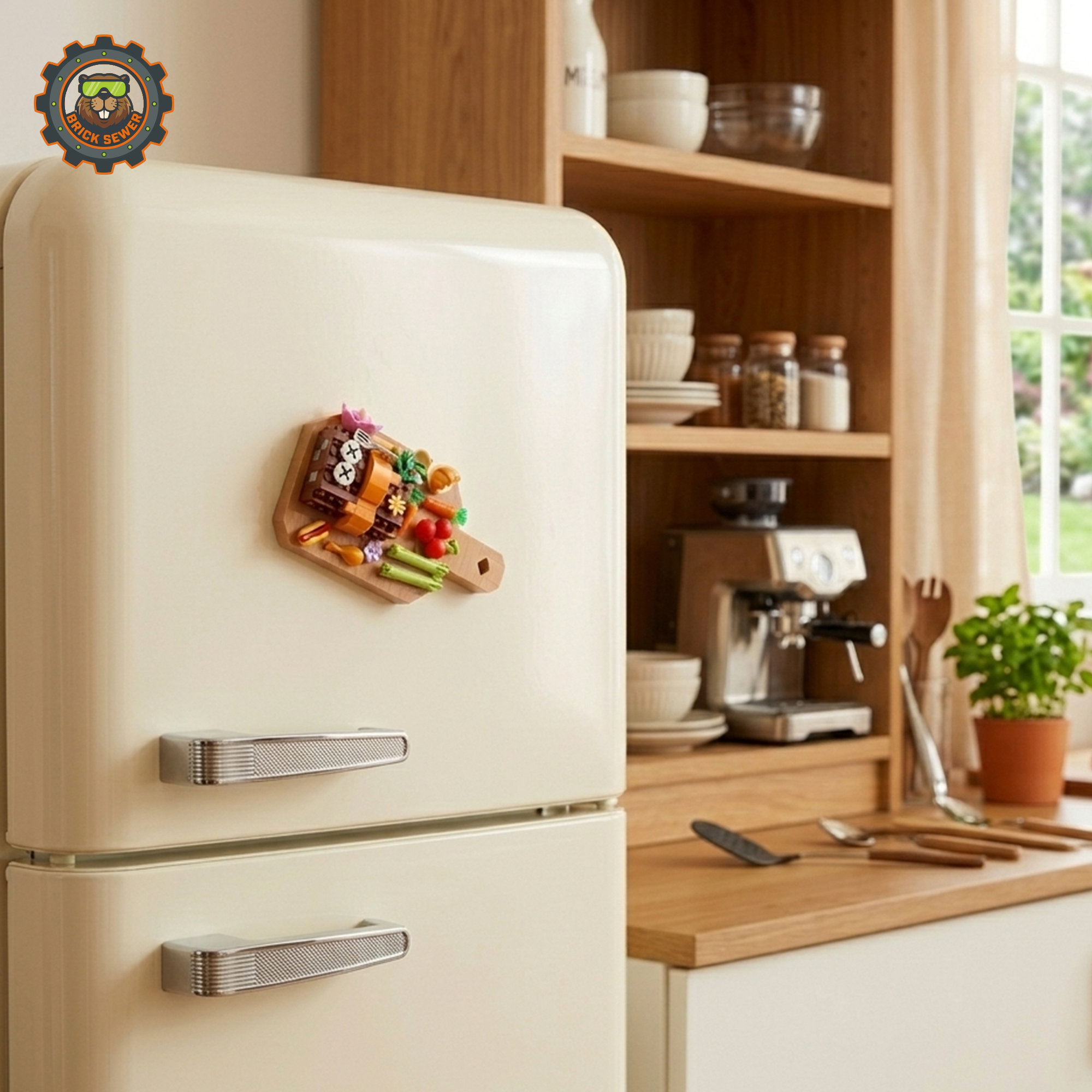 Food-Themed Fridge Magnet Building Block Set