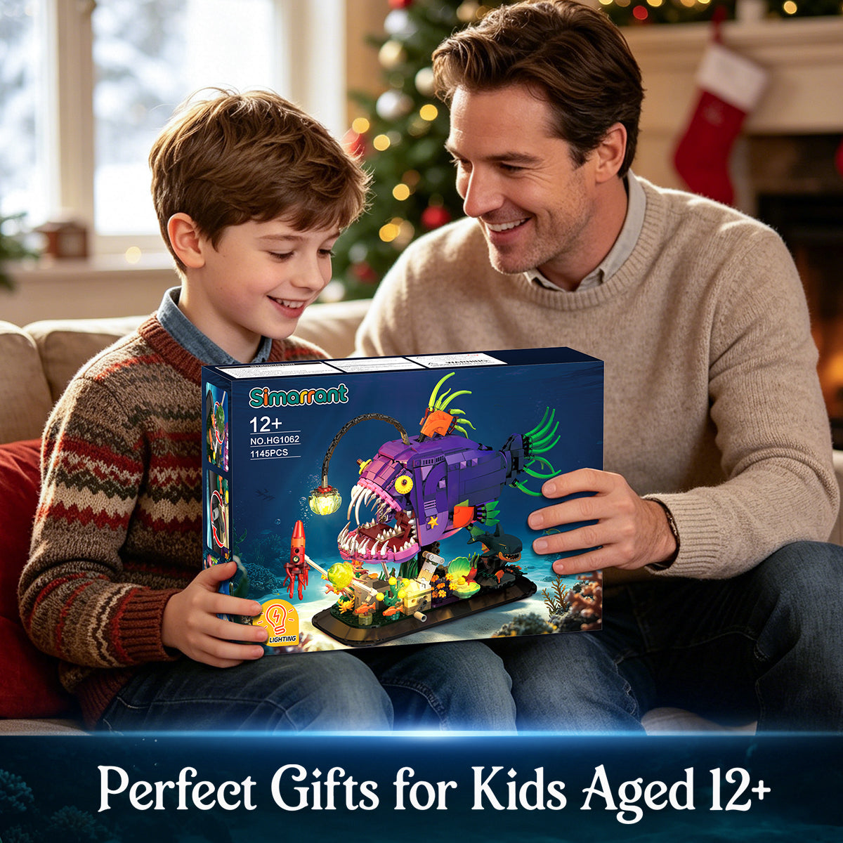 INSOON Mechanical Angler Fish Building Set with Lights HG1062
