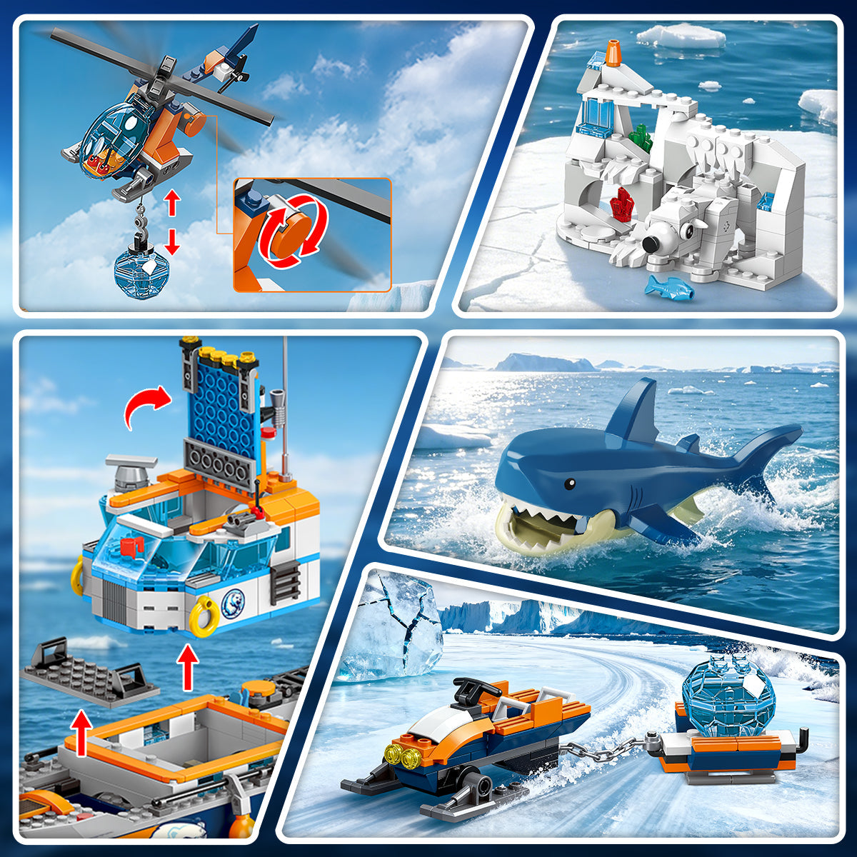INSOON Arctic Icebreaker Ship Building Set with Helicopter (482 PCS) HG1040