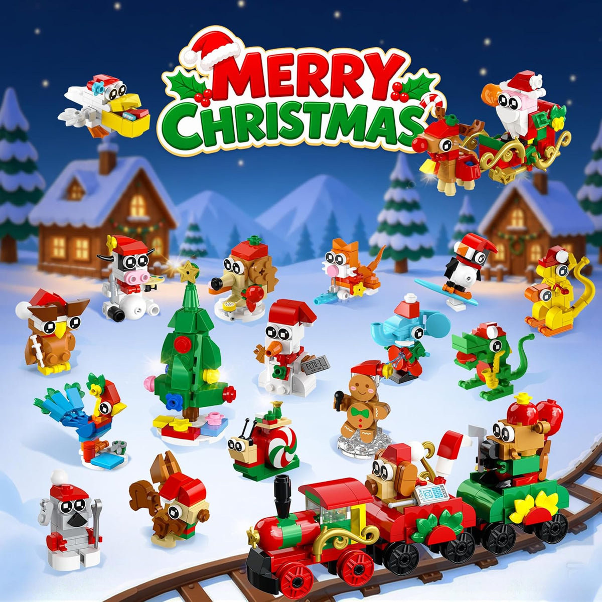 INSOON Advent Calendar 2026 Christmas Animals Party Favors Building Set SC8859