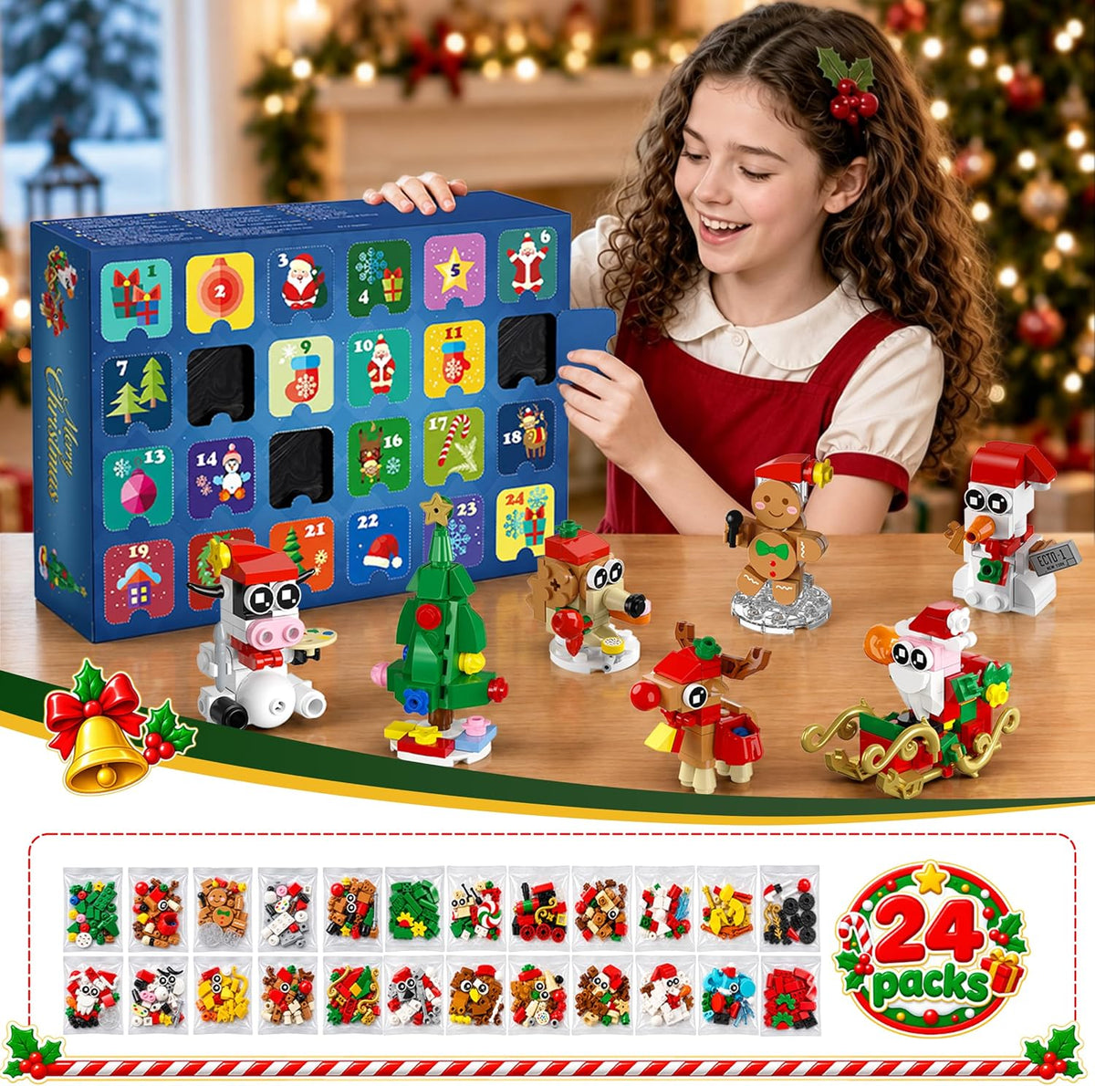 INSOON Advent Calendar 2026 Christmas Animals Party Favors Building Set SC8859