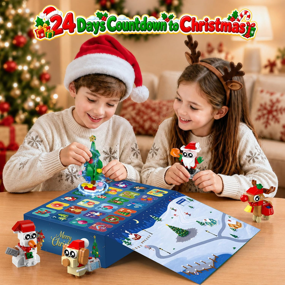INSOON Advent Calendar 2026 Christmas Animals Party Favors Building Set SC8859