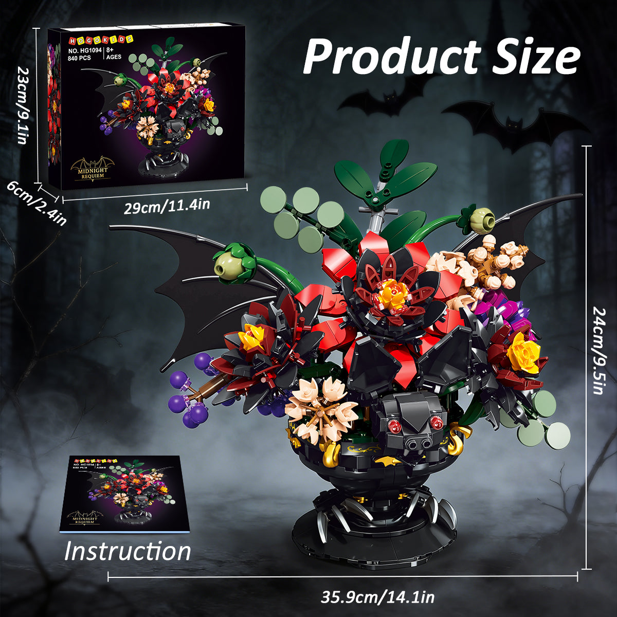 INSOON Gothic Blooming Bat Flower Building Set HG1094