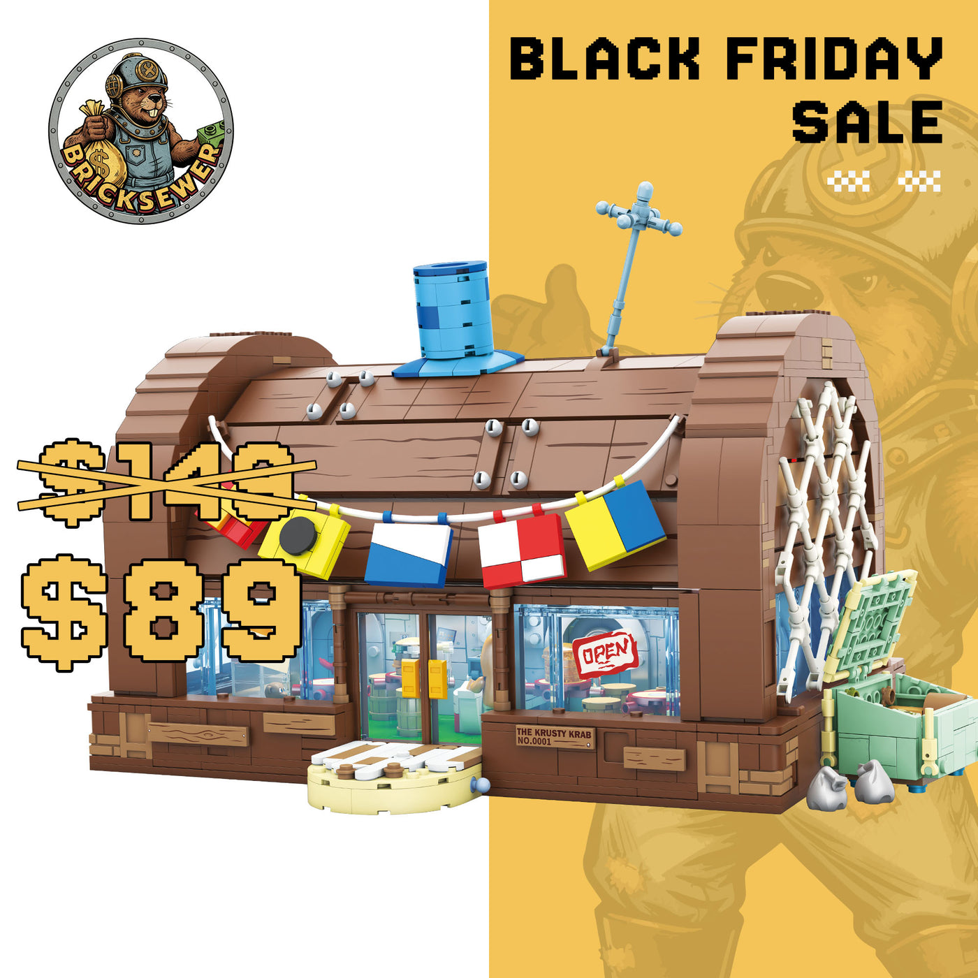 SpongeBob - Krusty Krab(2,723-piece, 5 rooms, 10 inches high)