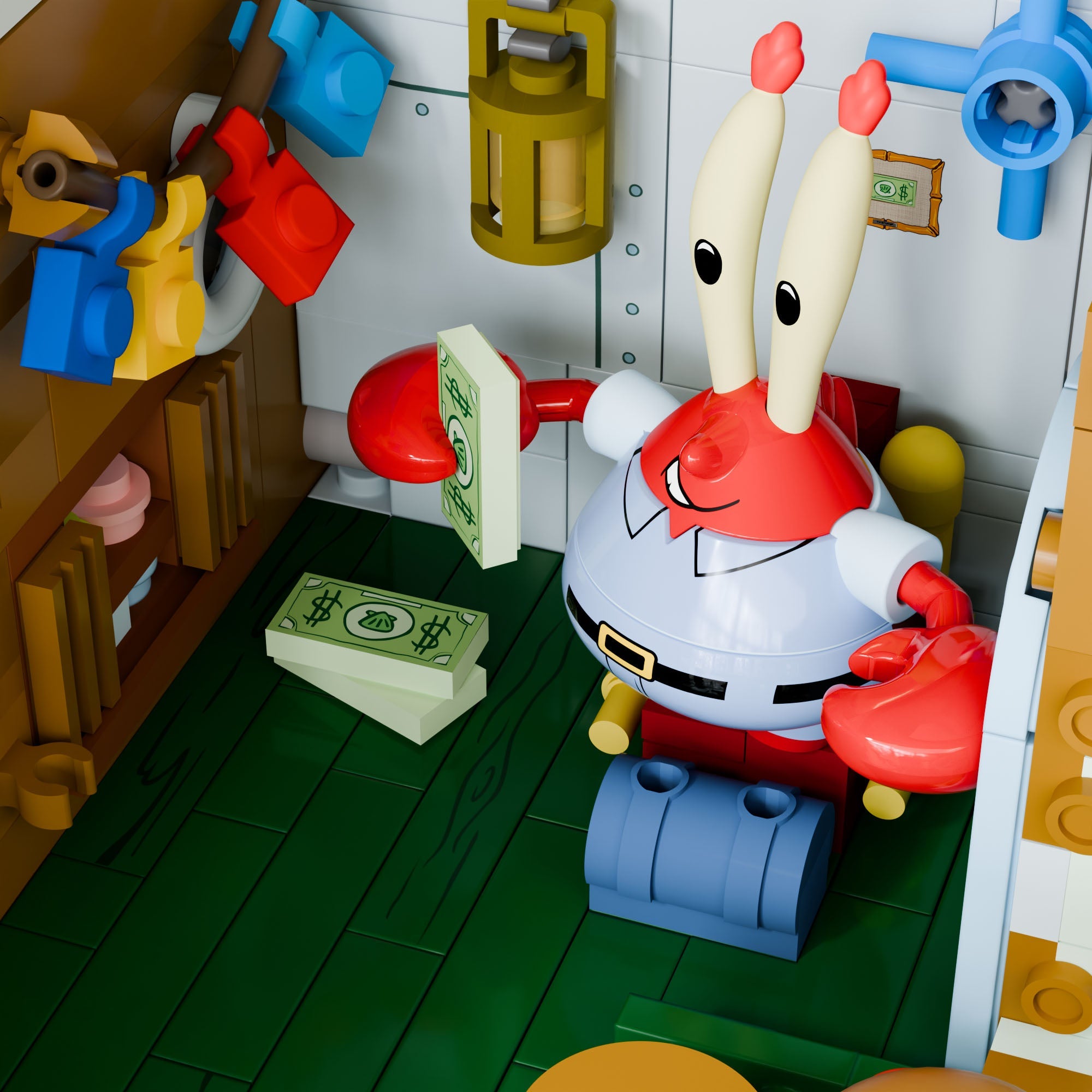 SpongeBob - Krusty Krab(2,723-piece, 5 rooms, 10 inches high)