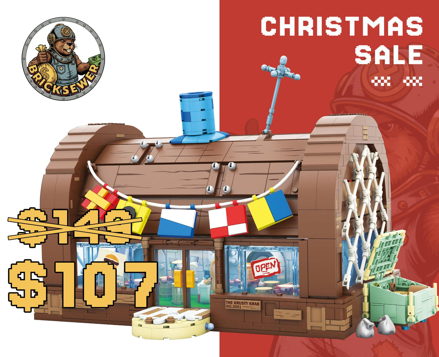 SpongeBob - Krusty Krab(2,723-piece, 5 rooms, 10 inches high)