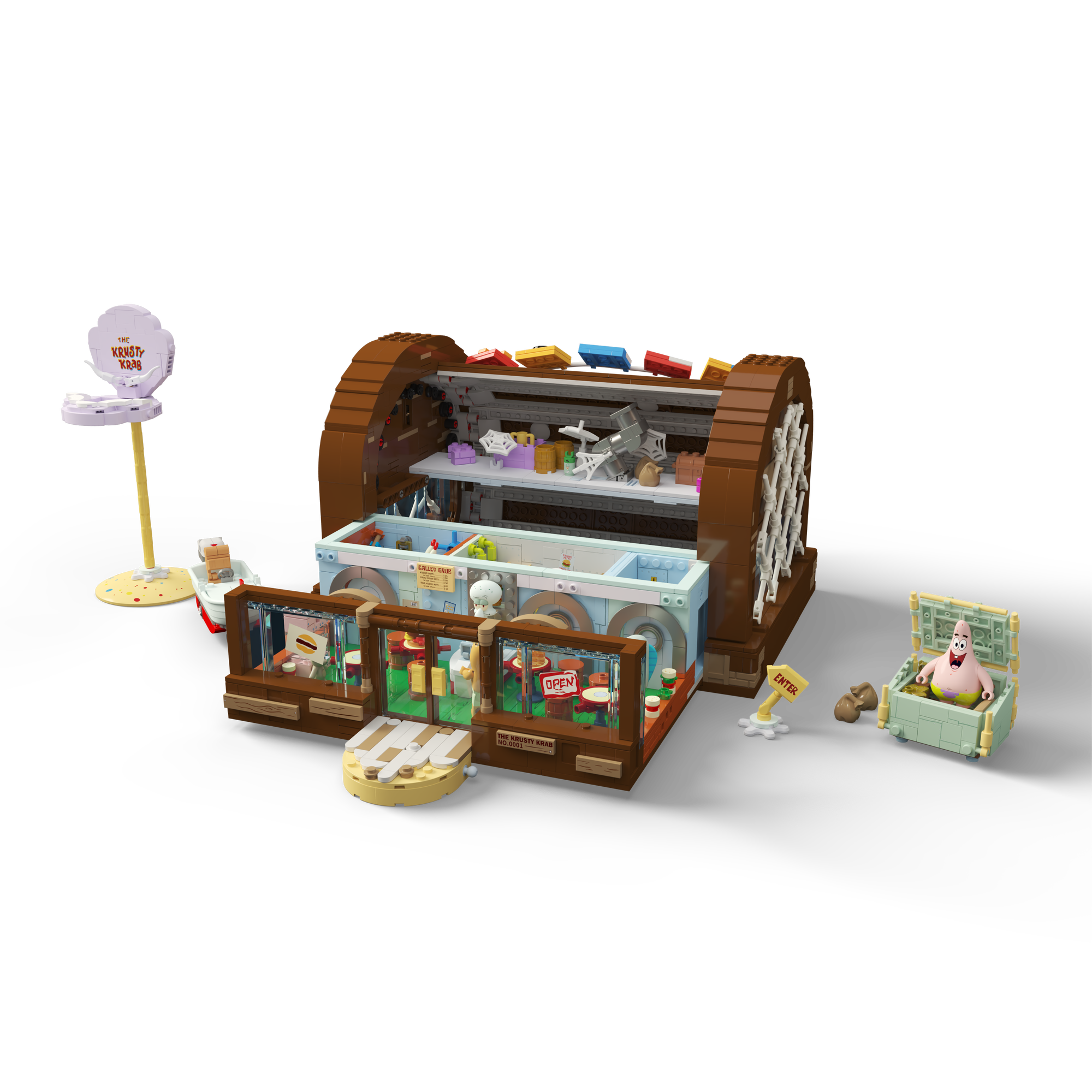 SpongeBob - Krusty Krab(2,723-piece, 5 rooms, 10 inches high)