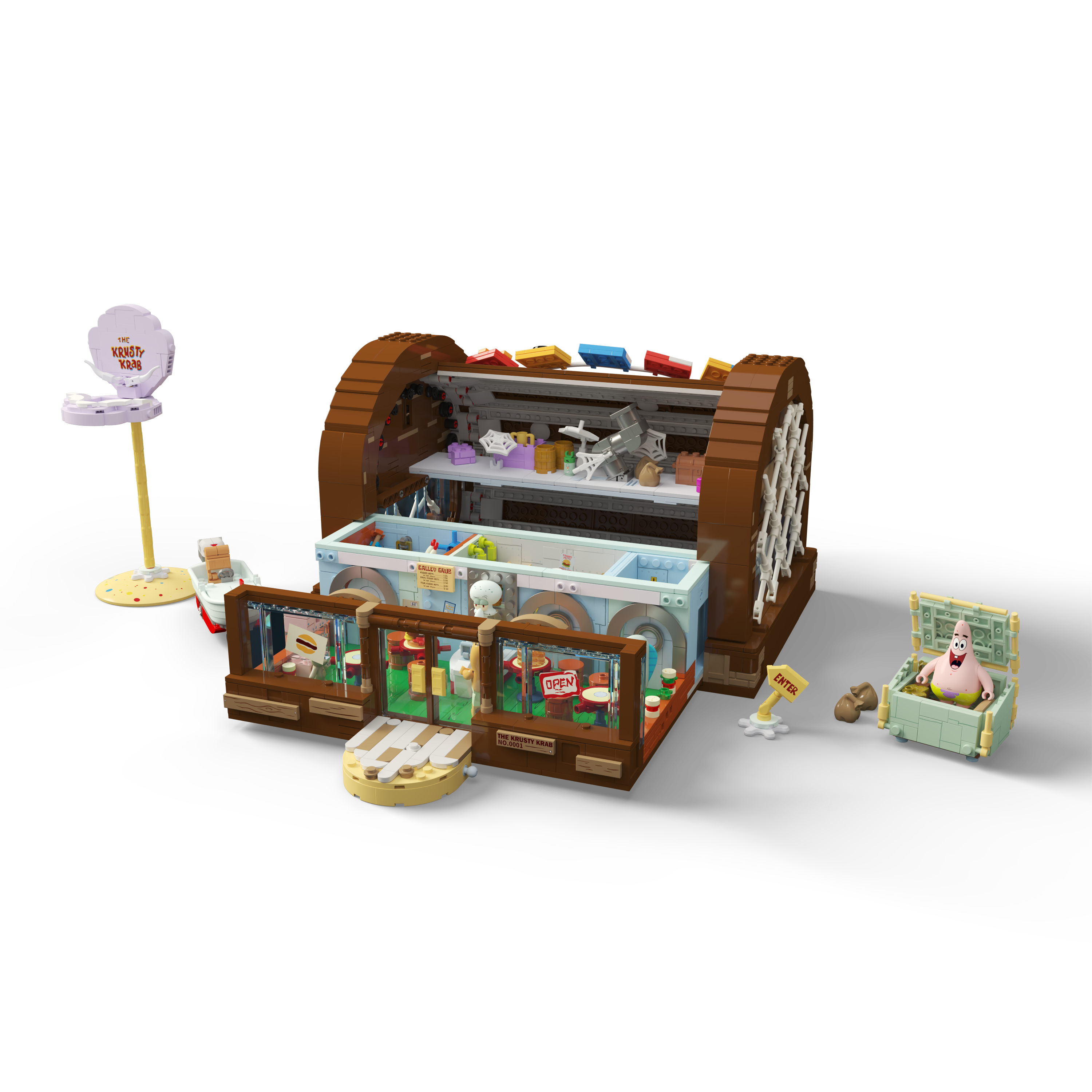 SpongeBob - Krusty Krab(2,723-piece, 5 rooms, 10 inches high)