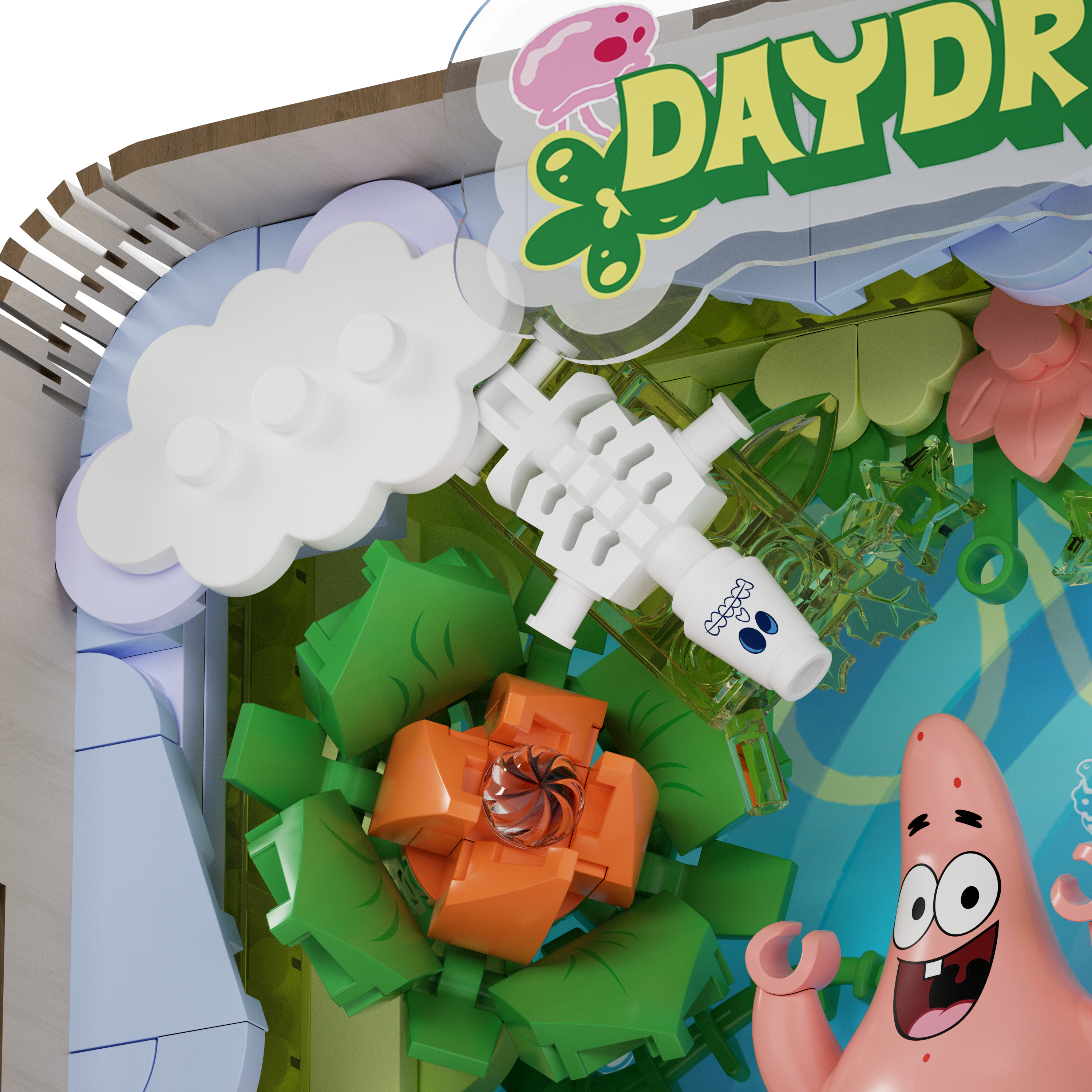 Toy set with a character from 'SpongeBob SquarePants' and 'Daydream' branding.