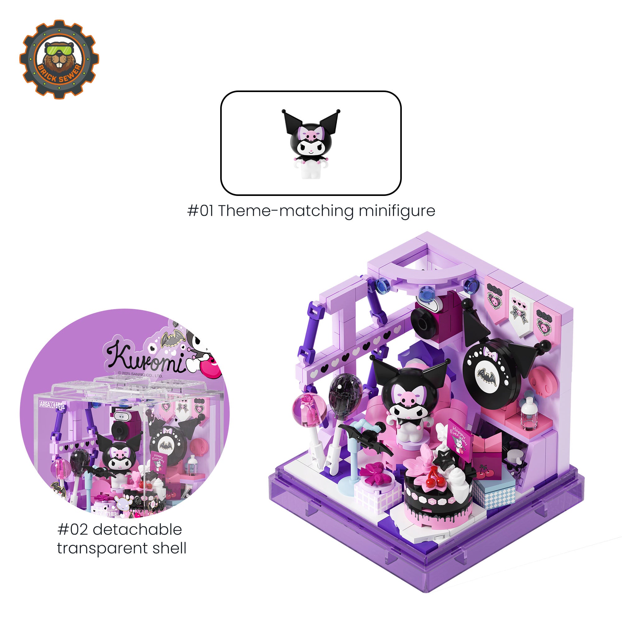 Sanrio Sweet Box – Kuromi Party Night showcasing a themed minifigure and vibrant party setup.