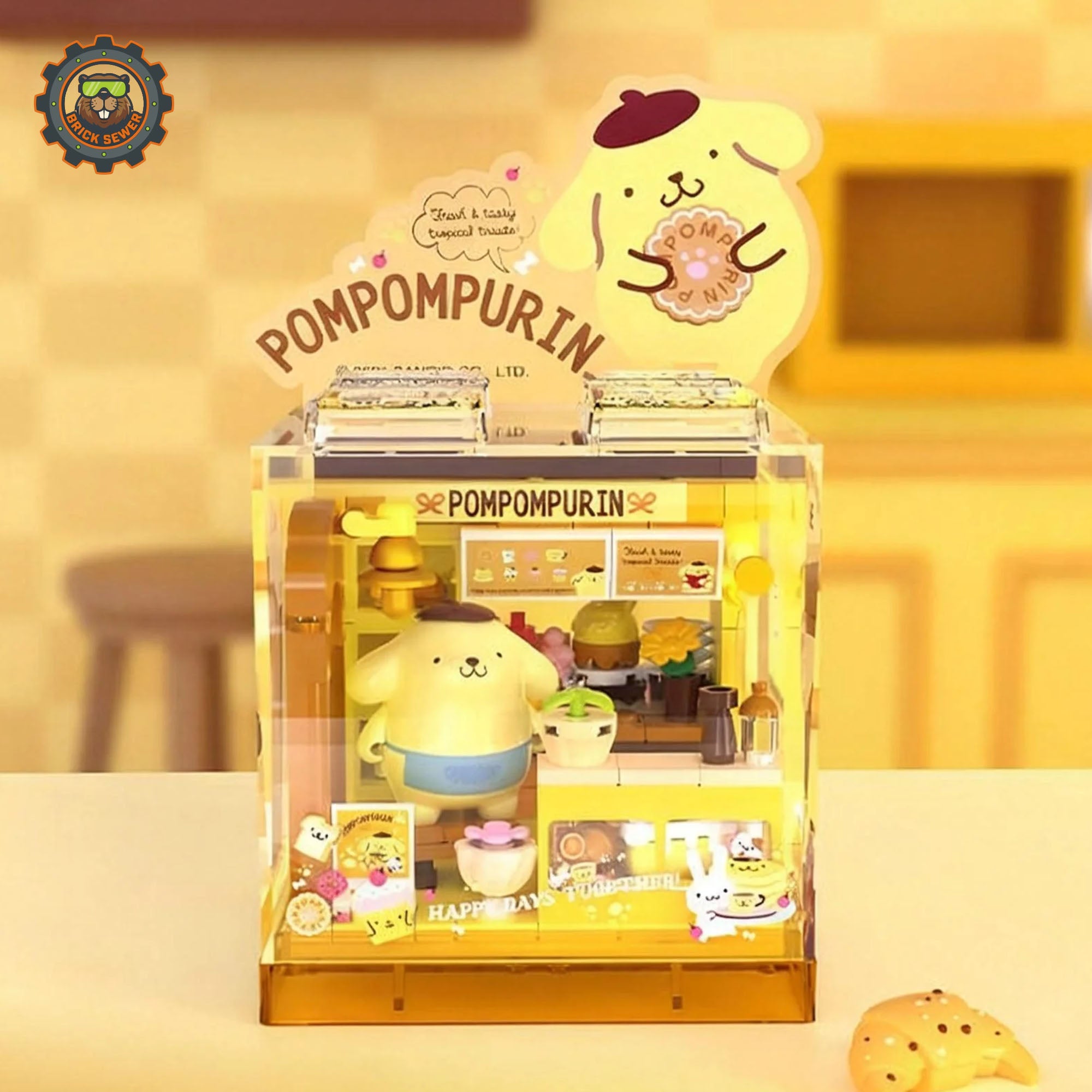 Sanrio Sweet Box – Pompompurin’s Cake Shop featuring Pompompurin in a charming bakery setting.