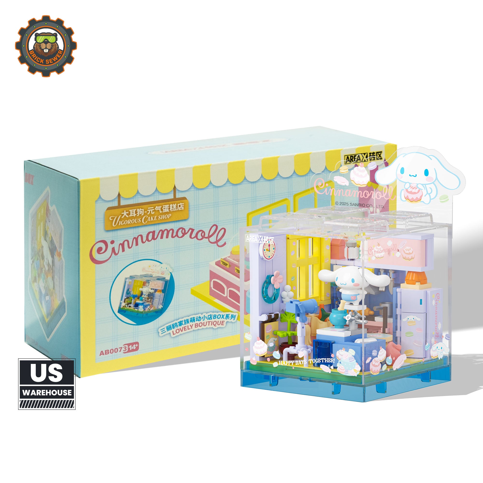 Sanrio Sweet Box – Cinnamoroll’s Bakery Corner with detailed pastel kitchen setup and adorable characters.
