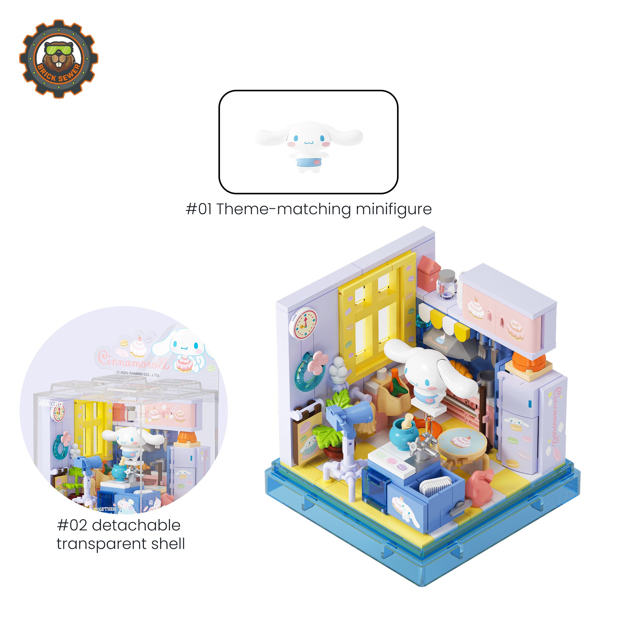 Sanrio Sweet Box – Cinnamoroll’s Bakery Corner with detailed kitchen and minifigure